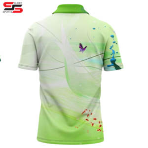 ODM lujo logotipo personalizado de alta calidad poliéster Spandex seco Slim Fit Allover estampado transpirable liso Golf polos para hombres - Product Image 2