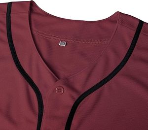 Maillot de baseball vierge, maillot uni à manches courtes, sport, hip-hop pour hommes et femmes - Product Image 6