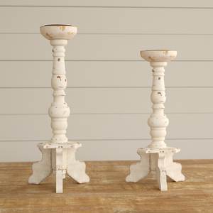 Ensemble de trois bougeoirs en bois élégamment fabriqués avec des plaques d'aluminium conçues pour ajouter un charme traditionnel et des accents en métal - Product Image 5