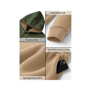 Ensemble de survêtement pour homme, sweat-shirt à capuche respirant uni, ensemble 2 pièces, décontracté, sweat-shirt à capuche, jogging assorti, tenue de sport, entraînement - Product Image 5