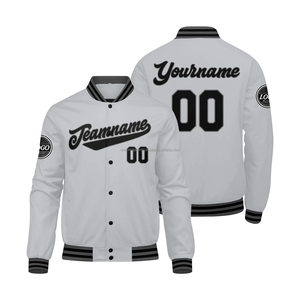 Veste universitaire personnalisée avec col montant, tissu en laine respirant, coupe-vent, broderie et patchs personnalisés MCACVJ30 - Product Image 1