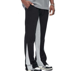 Pantalon de survêtement décontracté pour homme, coupe ample, jambe évasée, motif camouflage, polyester/coton, tissu molletonné, fermeture à cordon - Product Image 1