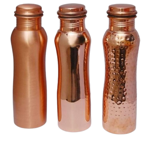 Juego de tres mesas de cocina para el hogar, diseño personalizado, botella de agua de cobre metálica, botella de cobre hirviendo para agua caliente, la mejor calidad - Product Image 1