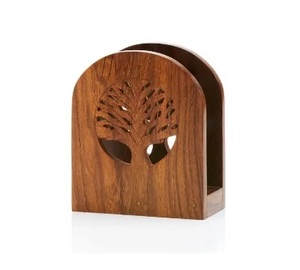 Base en bois écologique et support de pointe de dent porte-serviettes de cuisine porte-distributeur de mouchoirs autoportant - Product Image 1