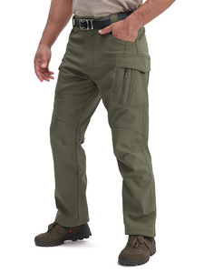 Venta al por mayor pantalones Cargo hombres invierno Softshell cálido pantalones y pantalones de hombre, impermeable polar ropa de caza senderismo pantalones tácticos - Product Image 2