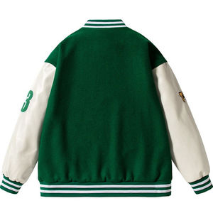 Prix d'usine sur la nouvelle mode longue longueur Letterman vestes pour hommes pour l'hiver en cuir de laine avec manches en cuir personnalisées - Product Image 3