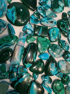 IGI certificado Natural azurita malaquita cabujón corte ovalado 9mm azul verde piedra preciosa cuarzo y ópalo Material 8mm Altura tamaño libre - Product Image 2