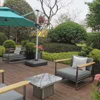 Fauteuil de salon extérieur moderne en aluminium avec table basse, ensemble de fauteuils de patio imperméables, mobilier de jardin antirouille pour l'Australie