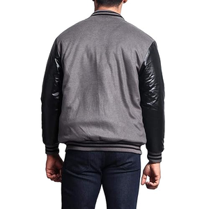 Nuevo diseño para hombre, chaqueta universitaria de manga de cuero para la calle, chaqueta universitaria con cuello levantado, nuevas chaquetas de béisbol al por mayor - Product Image 2