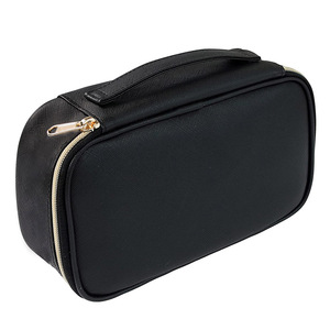 Trousse de maquillage en cuir PU personnalisée avec fermeture à glissière étanche de stockage de voyage sacs étui à cosmétiques logo personnalisé vente en gros - Product Image 4