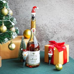 จุกปิดขวดไวน์ทำจากซิลิโคนทำจากสังกะสีพร้อมตกแต่งหมวกคริสต์มาสใช้ซ้ำได้สำหรับเครื่องดื่มของตกแต่งในช่วงฤดูหนาวเทศกาลคริสต์มาสปาร์ตี้ - Product Image 3