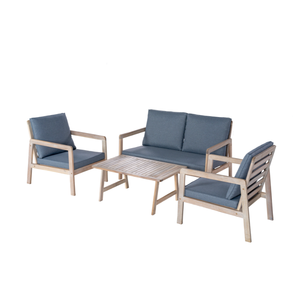 Juego de sofás para exteriores de madera de acacia Premium fabricado en Vietnam, diseño moderno, resistente a la intemperie y duradero para Patios Gardens Villas - Product Image 1