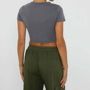 Haut court pour femmes pour la salle de sport, le fitness, l'entraînement, le yoga, vêtements de sport actifs, vêtements de sport personnalisés pour l'exercice quotidien - Product Image 5