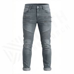 กางเกงยีนส์ผู้ชายปักลายโลโก้ตามสั่ง สำหรับฤดูใบไม้ร่วงและฤดูหนาว ระบายอากาศได้ดี แห้งเร็ว น้ำหนักเบา ปุ่มเทคนิคพิเศษ สีตามสั่ง - Product Image 1