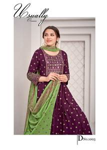 Kurti de algodón estampado de último diseñador con Dupatta Set para todas las ocasiones Ropa DE BODA Indian Salwar Kameez para adultos - Product Image 6