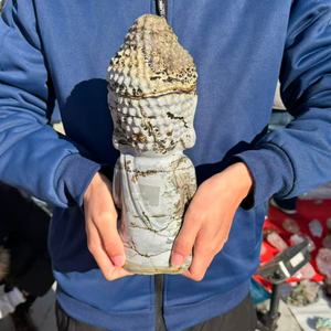 Большая статуэтка Будды из натурального камня (30 см), ручная резьба, полированный кристалл, целебный оберег для фэн-шуй и домашнего декора - Product Image 2