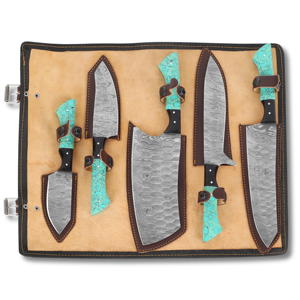 Commandes en gros personnalisées OEM ODM Service Premium professionnel fait à la main en acier au carbone cinq pièces cuisine ambidextre - Product Image 2