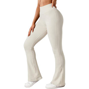 Pantalon de yoga taille moyenne poches de contrôle du ventre pour vêtements de fitness leggings femme grande taille en fibre de coton/bambou du Pakistan - Product Image 6