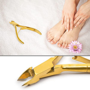 Coupe-ongles en or plein, pince à cuticules en acier inoxydable, coupe-ongles incurvés professionnels de haute qualité pour les doigts, les orteils et les ongles incarnés - Product Image 5