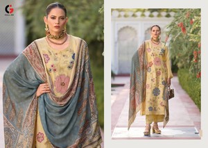 Salwar Kameez Pakistaní Bordado de 3 Piezas para Mujer, en Viscosa, Pantalón Acampanado, Dupatta de Organza, Secado Rápido, Casual, Largo hasta la Rodilla - Product Image 3