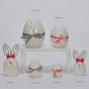 بيضة عيد الفصح السيراميك المخصصة على شكل أرنب الثلج الكروي ديكور بيضة عيد الفصح الكبيرة - Product Image 4