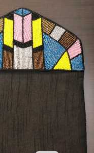 Bolso de Mano Tipo Clutch con Cuentas de Semillas de Lujo, Colorido con Múltiples Rayas, con Cuentas de Cristal Bordadas a Mano y Cadena Desmontable - Product Image 5