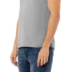 T-shirt confortable à col rond pour hommes en stock avec manches courtes et vêtements décontractés à moitié tricotés lavés sur mesure pour la salle de sport et les activités sportives - Product Image 5