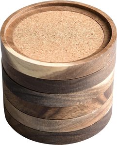 Wooden <b>Coasters</b> for <b>Drinks</b> Natural Wood <b>Drink</b> <b>Coasters</b> Set with Holder for Modern Home Decor <b>Coasters</b> for Coffee Table 2023 - Product Image 2