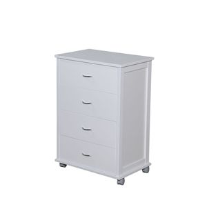 Professional Modern Solid Beech Drawer Cart with Upper Wooden Shelf and <b>Plastic</b> <b>Wheels</b> Organized Living Storage Solution - Product Image 2