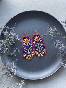 ต่างหูวินเทจลายเสือดาว ต่างหูทำมือประดับลูกปัดข้าว ต่างหูพู่สไตล์โบฮีเมียน ของขวัญเครื่องประดับสำหรับผู้หญิง - Product Image 3