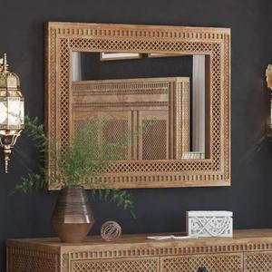 El Marco de espejo de madera antiguo premium más vendido con detalles exquisitos para interiores clásicos de inspiración vintage a buen precio - Product Image 4