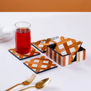 Table en marbre massif dessous de verre à thé forme carrée forme personnalisée Table décorative Unique nouveauté tapis et tampons au meilleur prix - Product Image 2