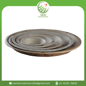 Assiettes à dîner jetables biodégradables de qualité supérieure, conception de feuille de palmier plat, service compostable pour les fêtes, les mariages et les restaurants - Product Image 2