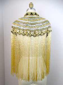 Chandni Export House elegante capa burlesca con cuentas hebras lentejuelas Material de poliéster adulto sujeta cuello festivo Wrap Club - Product Image 4