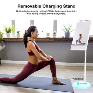 32-Inch Portable Smart TV Touchscreen Monitor Swivel Screen Mobile TV Wheels Built-In <b>Battery</b> <b>Operating</b> System Remote Control - Product Image 2