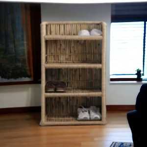 ชั้นวางของอเนกประสงค์ทำจากไม้ไผ่ งานแฮนด์เมด เป็นมิตรกับสิ่งแวดล้อม ลดราคาพิเศษ สำหรับวางหนังสือและเสื้อผ้า - Product Image 2