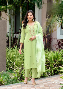 Série fantaisie broderie travail coton tenue décontracté kurti grossiste - Product Image 3