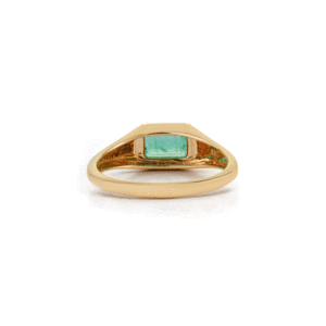 Anillo con Gema de Corte Esmeralda, Engaste de Bisel en Oro de 14K, Joyería Fina Clásica Unisex, Diseño Geométrico, Anillo de Compromiso, Diseño Moderno, Rajasthan - Product Image 3
