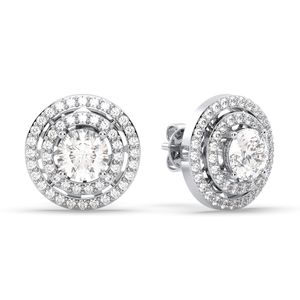 REYES Fashionable 925 Sterling Silver Round Brilliant Cut 2.2 Carat CVD Lab Grown Diamond <b>Stud</b> <b>Earrings</b> <b>Fine</b> Jewelry For Women - Product Image 5