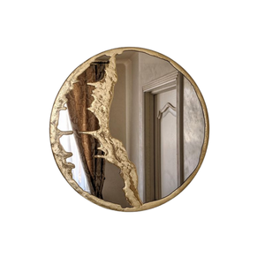 Miroir mural circulaire en métal moderne à motif géométrique rond en forme de soleil pour la décoration de la maison et de l'hôtel - Product Image 2