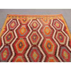 Tapis turc, grand tapis de 5,7 x 8,1 pieds, tapis vintage en laine persane rouge - Product Image 4