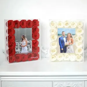 acrylic wall-mounted wedding photo frame dust-proof pull eternal flower photo frame photo frame acrylic magnetic dis