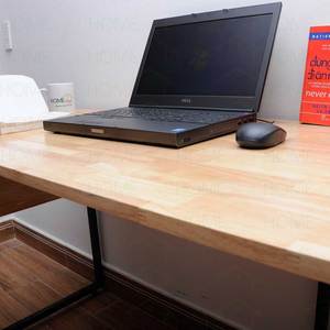 120x60cm Rubber Wood <b>Computer</b> <b>Desk</b> with Drawers BD68029-Iron Legs - Product Image 5