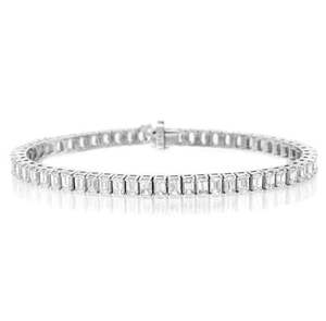 Pulsera de Cadena con Moissanita, Plata de Ley 925, Corte Esmeralda, Pulsera de Diamantes VVS1, Moissanita que Pasa el Probador de Diamantes, Regalo de Joyería - Product Image 1