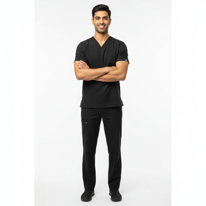 ชุดสครับสำหรับผู้ชายสวมใส่สบายเนื้อผ้านุ่มเกรดทางการแพทย์เย็บแข็งแรงเหมาะสำหรับคลินิกดูแลสุขภาพโรงพยาบาลใช้ทุกวัน - Product Image 6