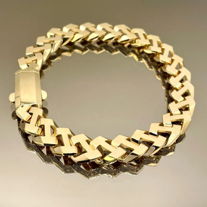 18k Gold Plated Jewelry for <b>Men's</b> and Women Fashion Real Gold <b>Bracelet</b> Real Gold Chunky Cuban Link Chain <b>Bracelet</b> - Product Image 2