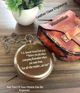 เข็มทิศแกะสลักส่วนบุคคลสำหรับเขาทำงานนาฬิกาแดดอุปกรณ์นำทางสำหรับของขวัญวันครบรอบหรือวันวาเลนไทน์ - Product Image 5