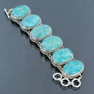 Excelente calidad hecho a mano diseñador amazonita piedra preciosa 925 pulsera de plata esterlina personalizada para Aniversario de compromiso - Product Image 4