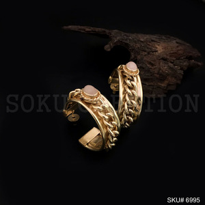 Natural <b>Rose</b> Quartz Twisted Wire Bezel Set Shape <b>Gold</b> Sterling Silver Bezel Earring Jewelry - Product Image 1