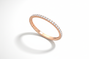 Anillo de Oro de 14K con Diamantes Naturales de Corte Brillante Redondo para Mujer, Engastado con Puntas, Chapado en Rodio, para Uso Diario |   0.24Ctw Chapado en Rodio para Uso Diario - Product Image 4